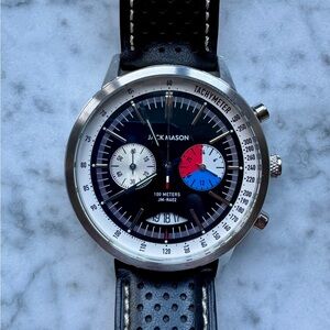 Jack Mason Brand Black and Silver Watch